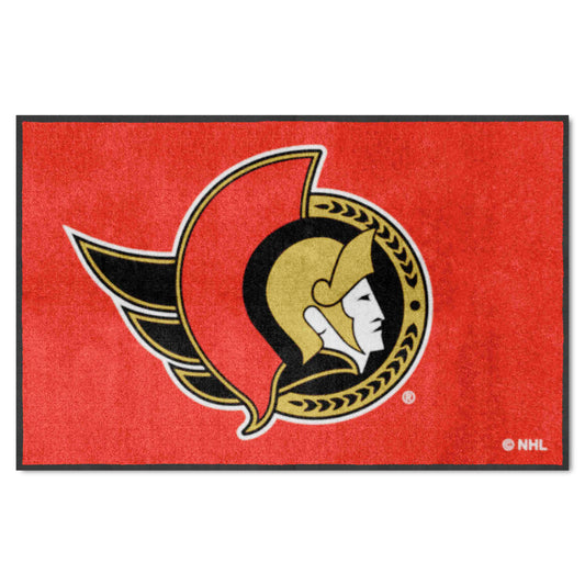 Ottawa Senators 4X6 High-Traffic Mat with Durable Rubber Backing - Landscape Orientation