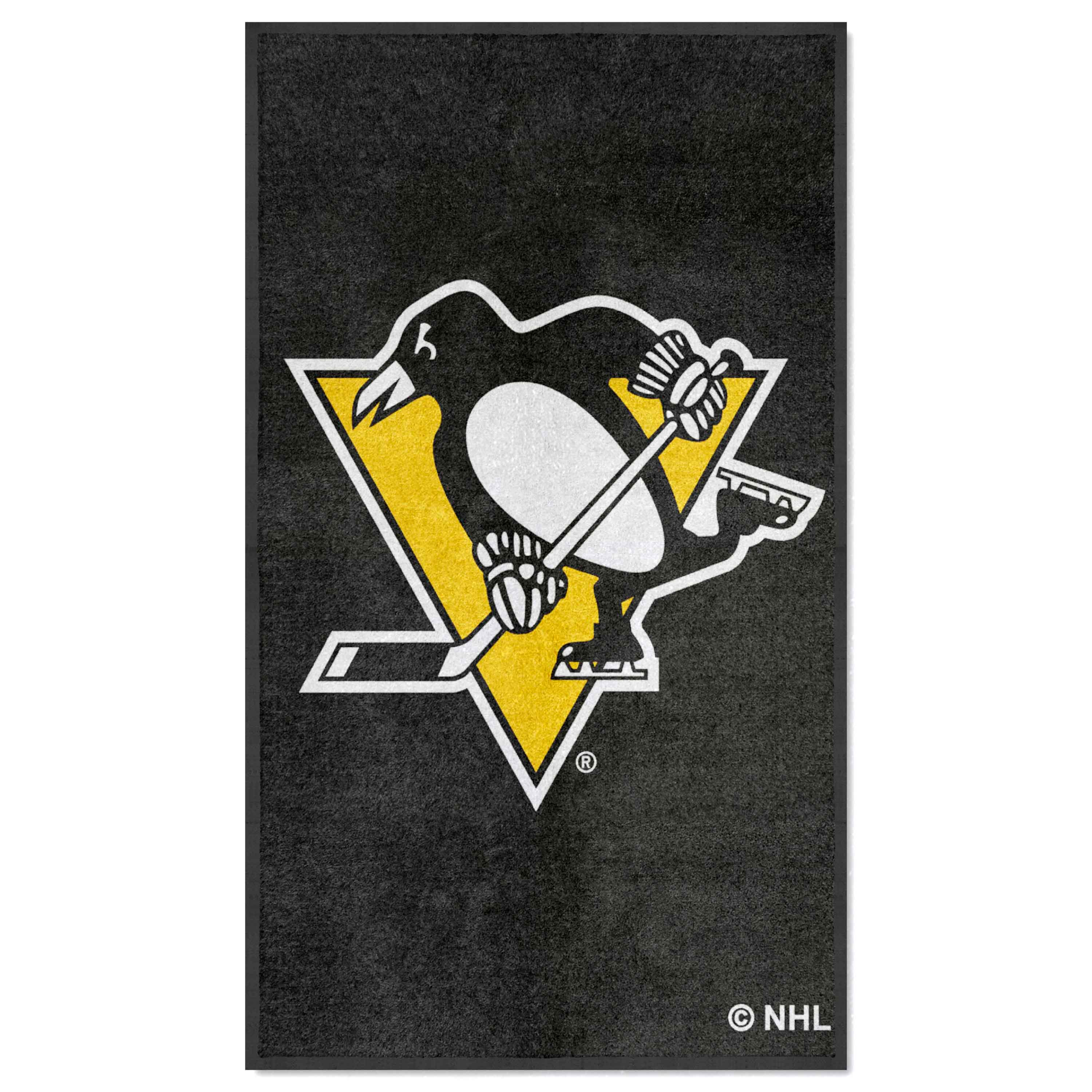 Pittsburgh Penguins 3X5 High-Traffic Mat with Durable Rubber Backing - Portrait Orientation