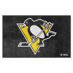 Pittsburgh Penguins 4X6 High-Traffic Mat with Durable Rubber Backing - Landscape Orientation