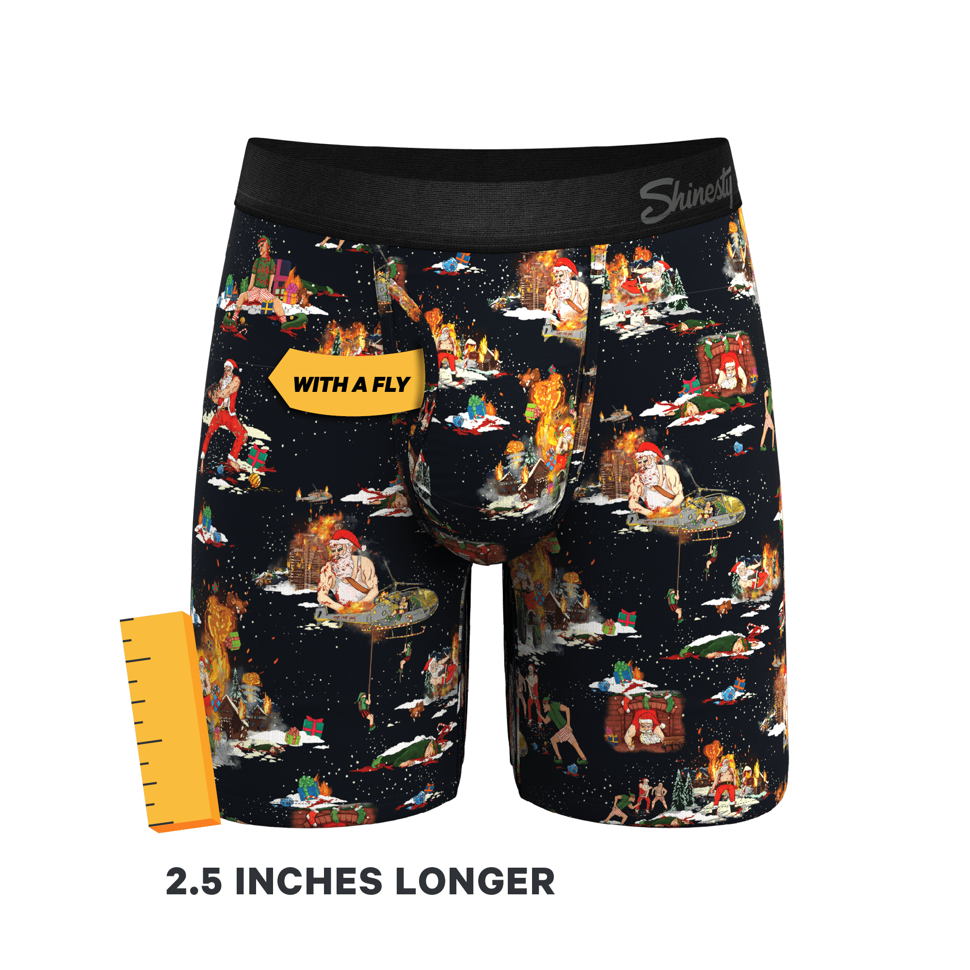 The 12 Slays of Christmas | Christmas Scene Long Leg Ball Hammock® Pouch Boxers With Fly - Shinesty