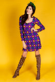 The Bourbon St. Special | Mardi Gras Printed Skater Dress - Shinesty