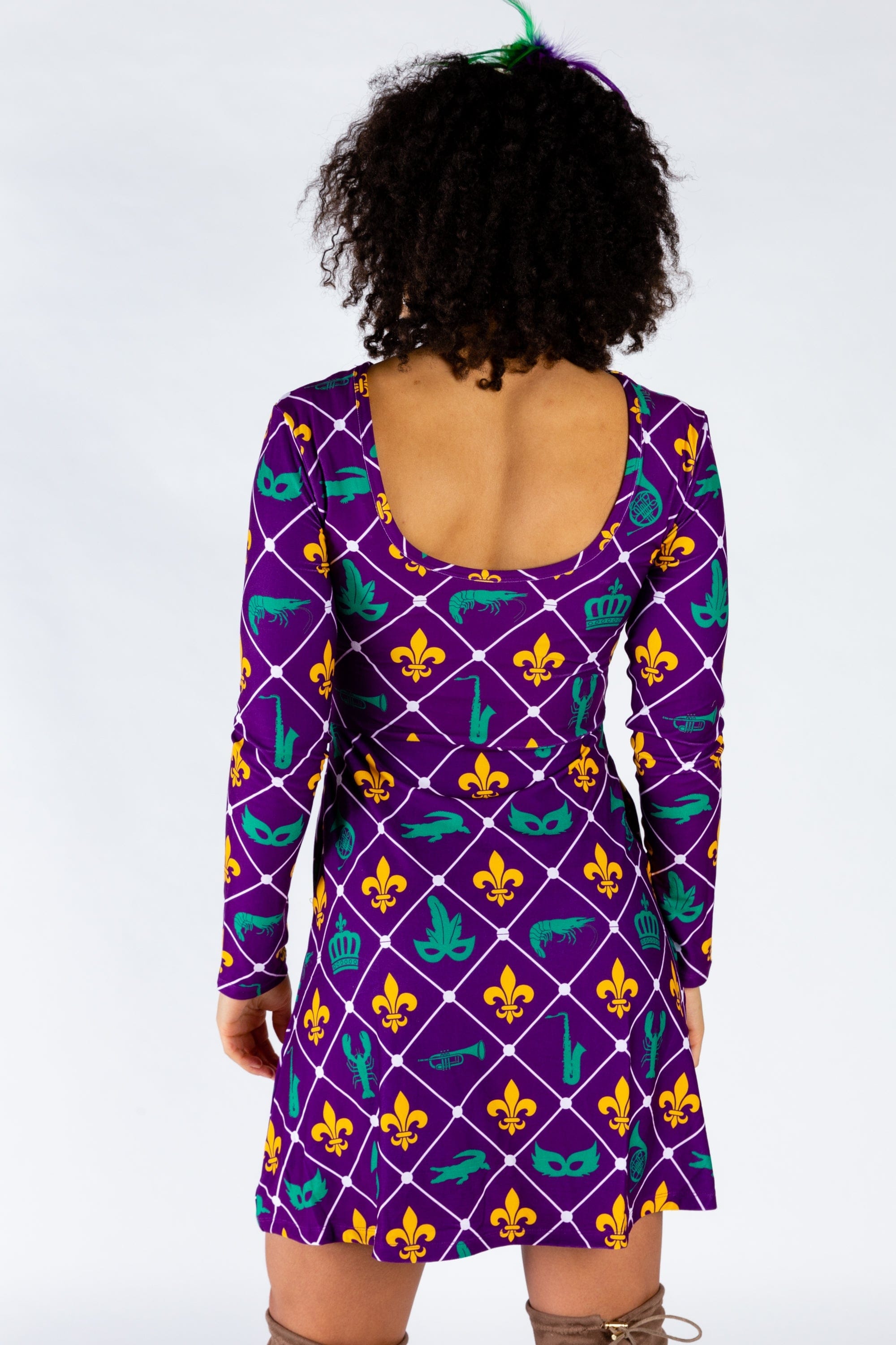 The Bourbon St. Special | Mardi Gras Printed Skater Dress