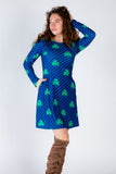 The Boondock | Navy Stripe Shamrock Skater Dress - Shinesty