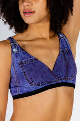 The Britney | Denim Printed Bralette - Shinesty