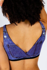 The Britney | Denim Printed Bralette - Shinesty