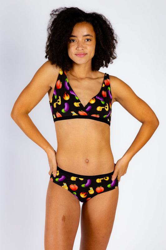 The Emoji After Party | Emoji Patterned Bralette