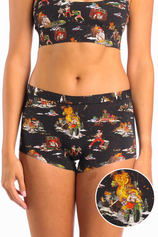 The 12 Slays of Christmas | Christmas Scene Modal Boyshort Underwear