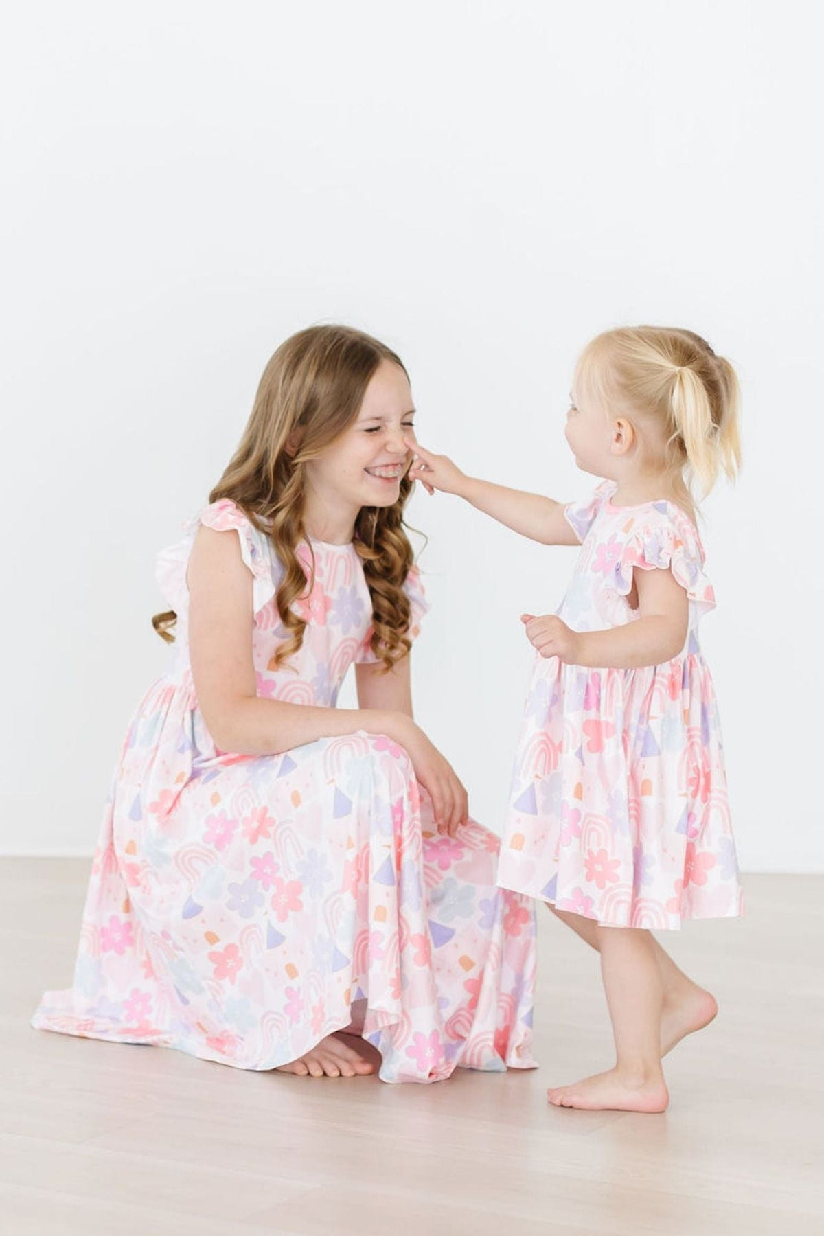 Castles & Rainbows Flutter Sleeve Twirl Dress - Mila & Rose ®