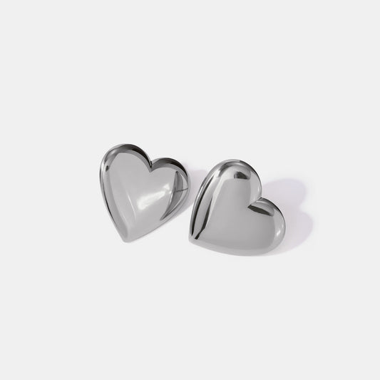 Pendientes de acero inoxidable con forma de corazón