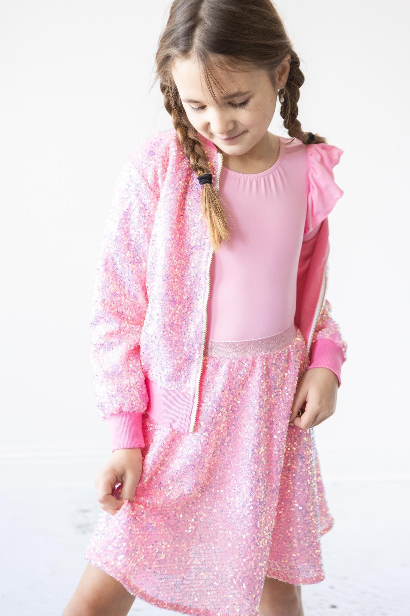 Bubblegum Pink Sequin Jacket - Mila & Rose ®