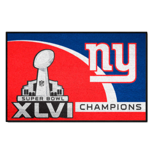 New York Giants Starter Mat Accent Rug - 19in. x 30in., 2012 Super Bowl XLVI Champions