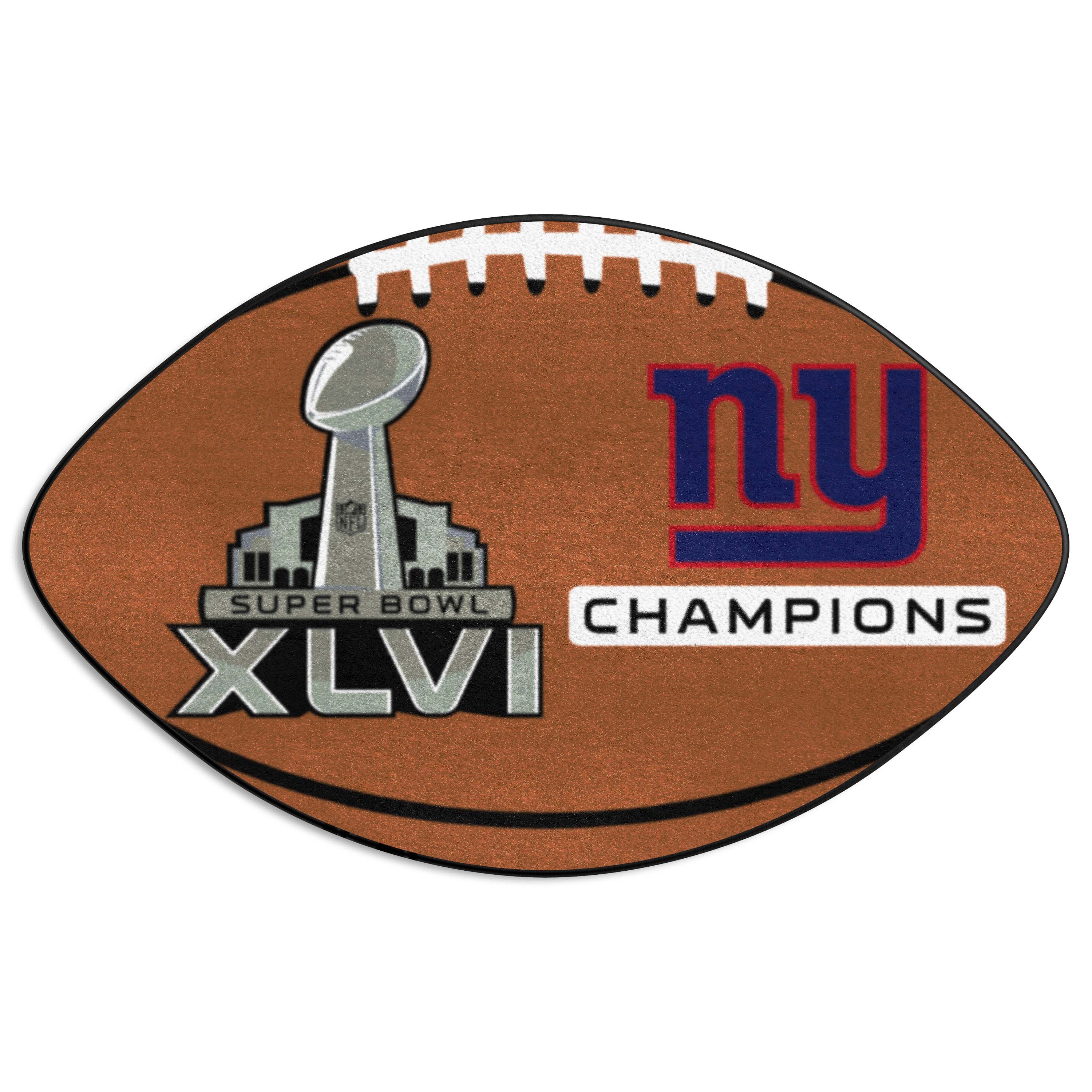 New York Giants Football Rug - 20.5in. x 32.5in., 2012 Super Bowl XLVI Champions