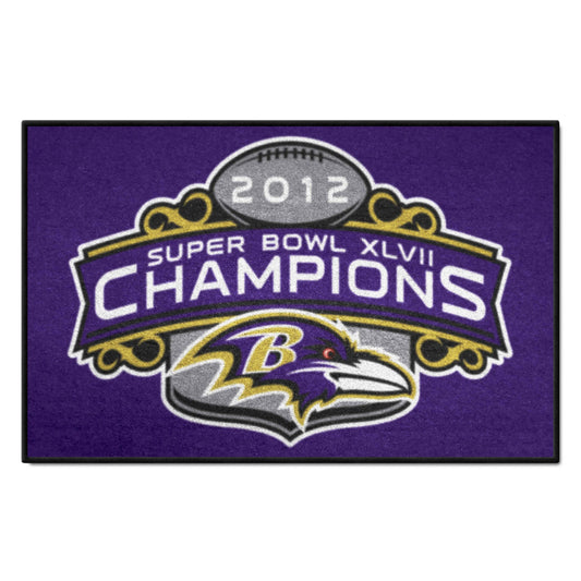 Baltimore Ravens 2013 Super Bowl XLVII Champions Starter Mat Accent Rug - 19in. x 30in. - Baltimore Ravens