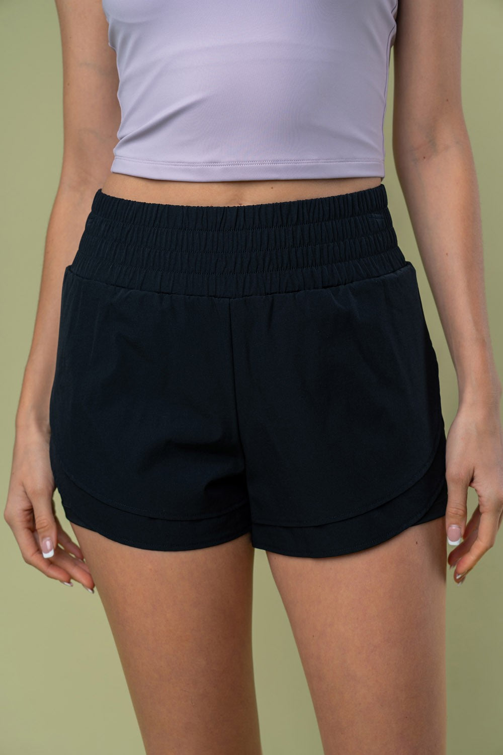 White Birch Full Size High Waisted Knit Shorts Trendsi