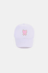 Zenana Ribbon Bow Chenille Patch Baseball Cap