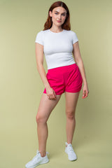 White Birch Full Size High Waisted Knit Shorts Trendsi