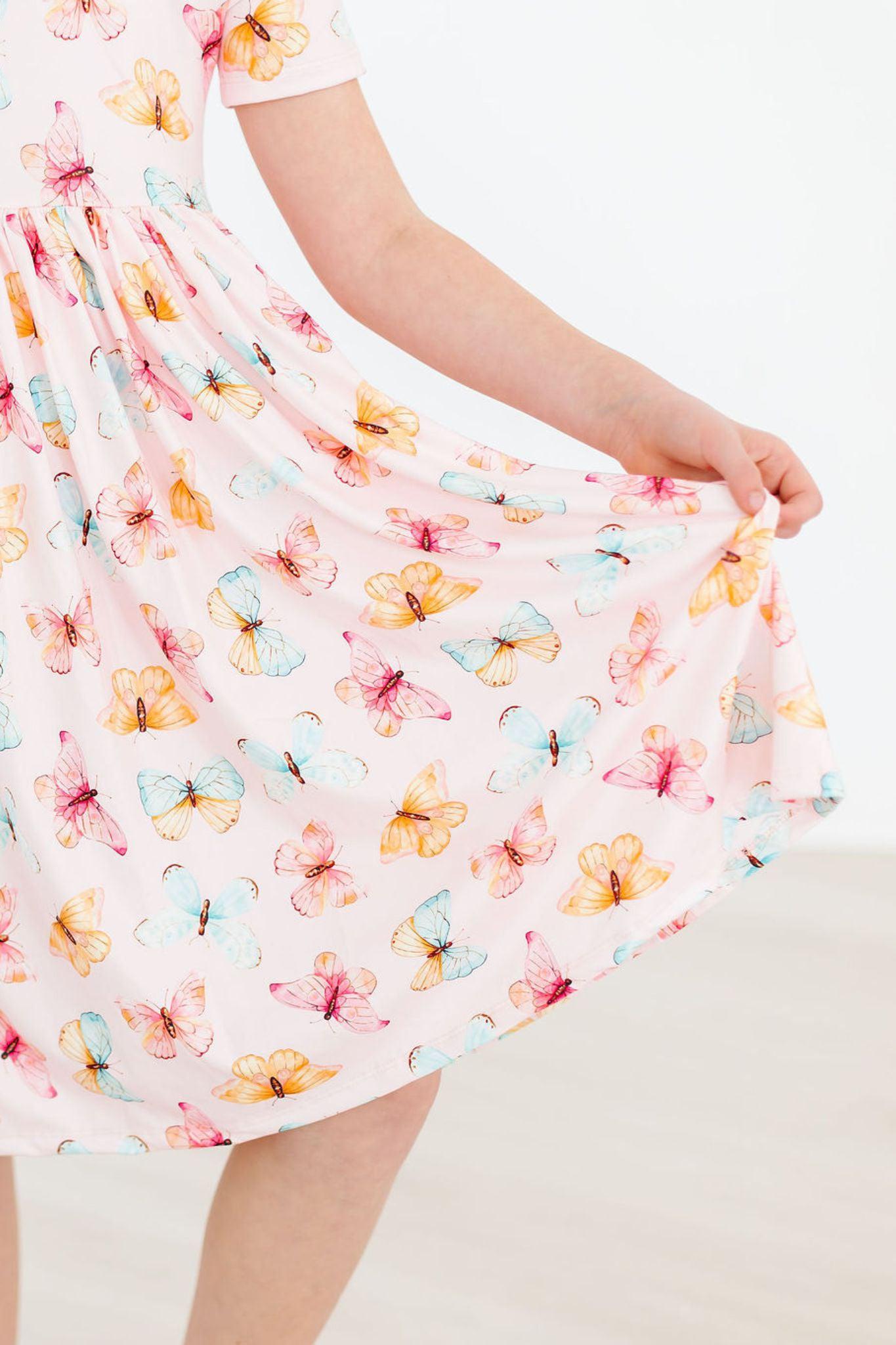 Butterfly Kisses S/S Pocket Twirl Dress - Mila & Rose ®