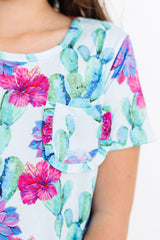 SALE Cactus Flower T-Shirt Dress