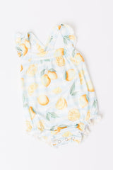 Lovely Lemons Ruffle Cross Back Romper