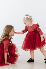 Pumpkin Spice Shimmer 3/4 Sleeve Tutu Dress