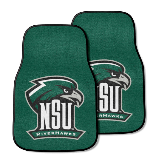 Northeastern State Riverhawks Front Carpet Car Mat Set - 2 Pieces