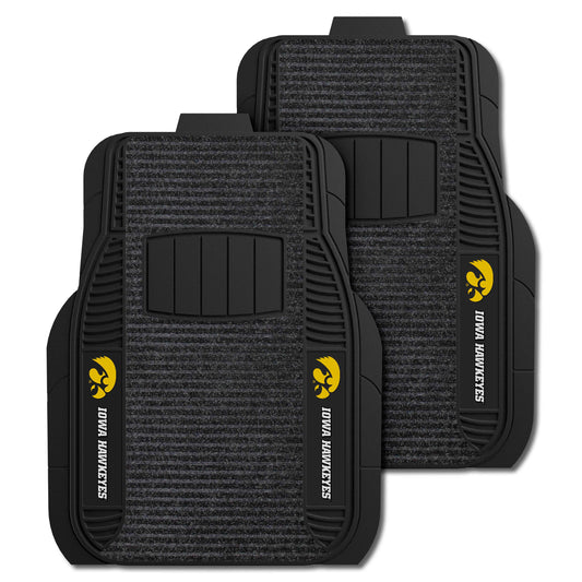 Iowa Hawkeyes 2 Piece Deluxe Car Mat Set