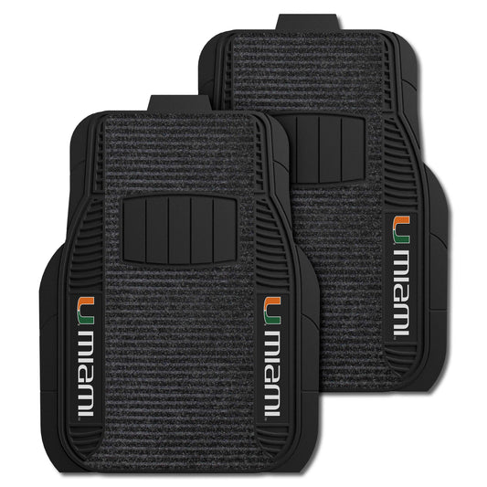 Miami Hurricanes 2 Piece Deluxe Car Mat Set