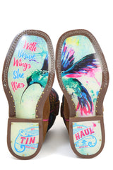 Tin Haul Little Girls Feathers Hummingbird Sole