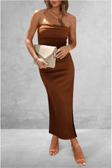 Slit Tube Midi Dress Trendsi