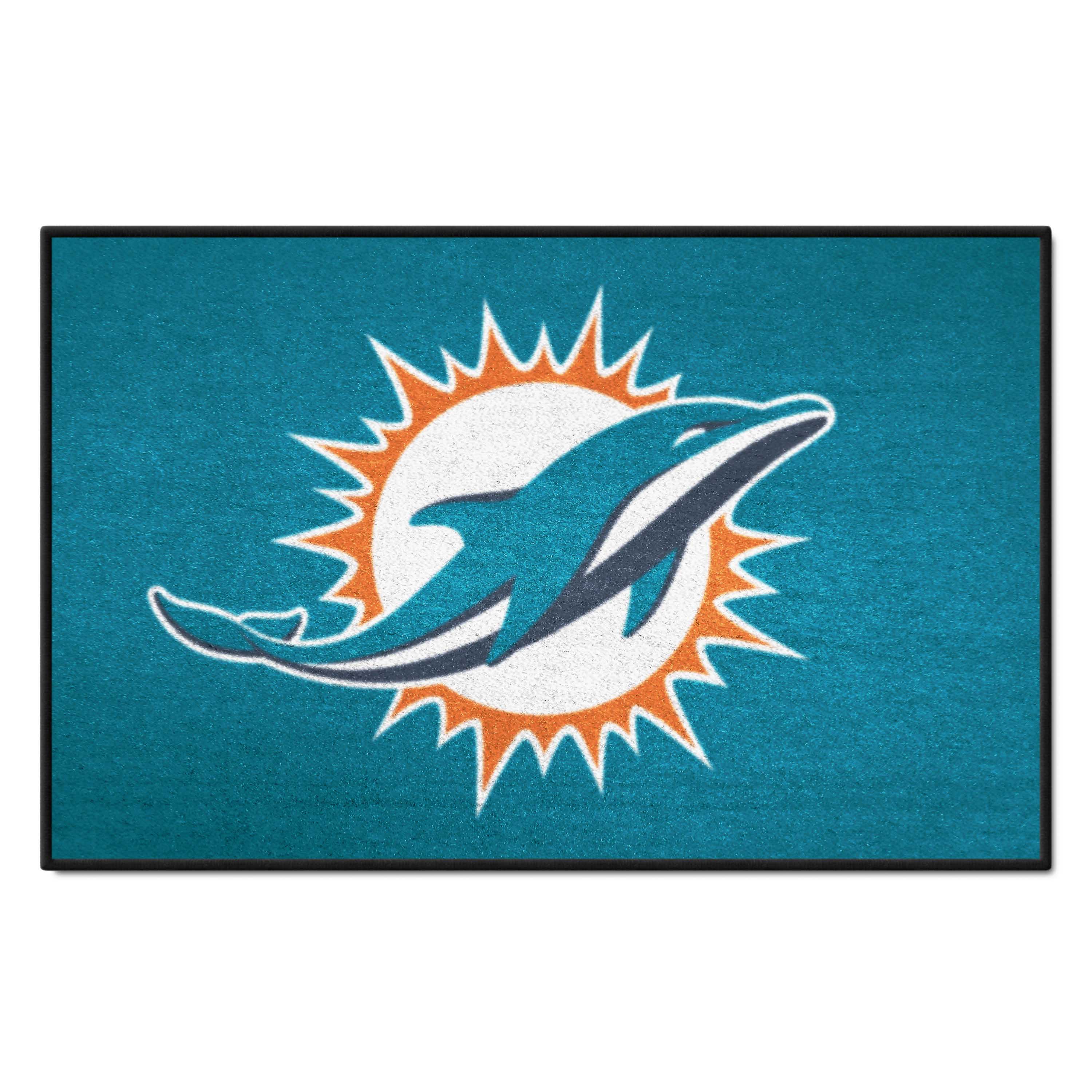 Miami Dolphins Man Cave All-Star Rug - 34 in. x 42.5 in. - Miami Dolphins