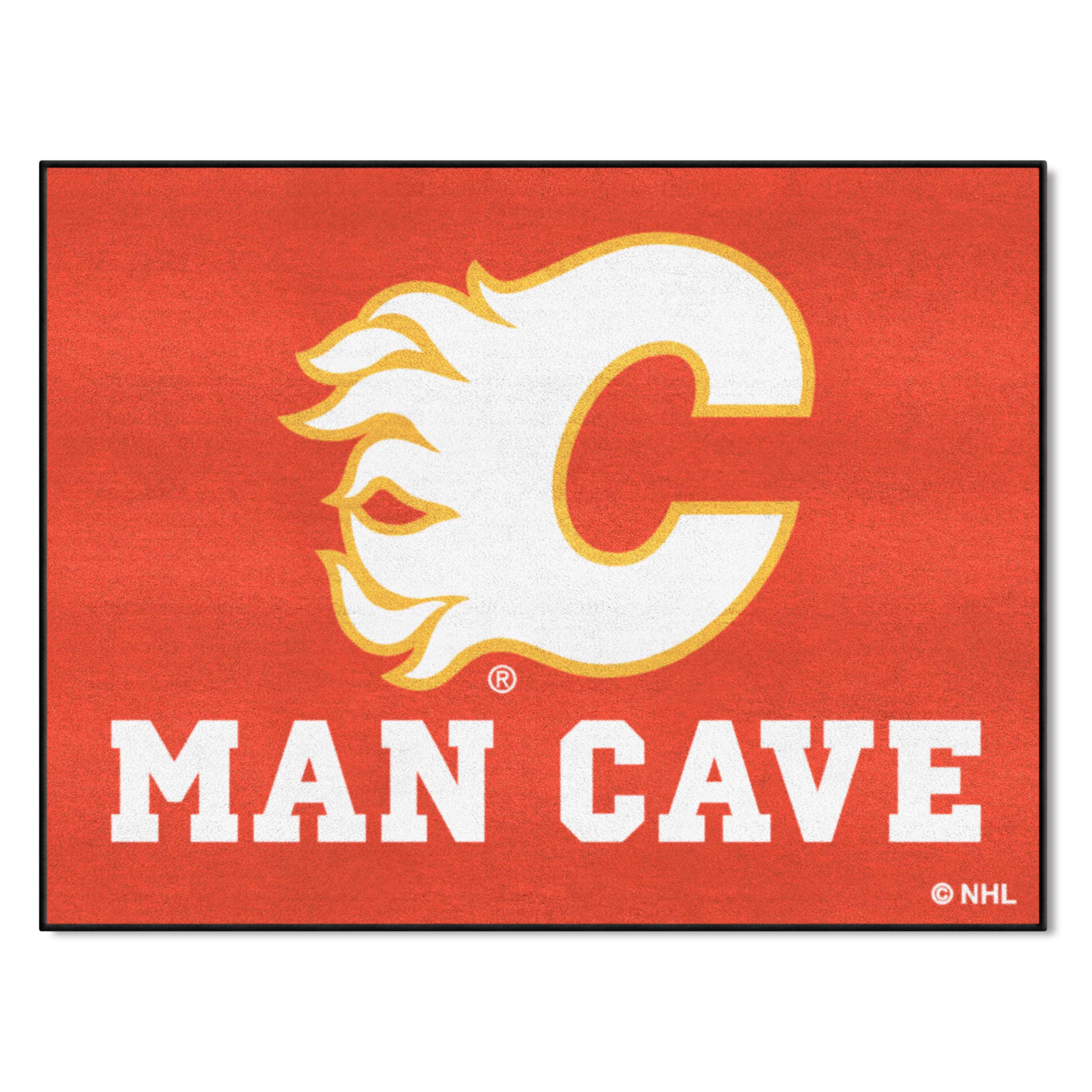 Calgary Flames Man Cave All-Star Rug - 34 in. x 42.5 in. - Calgary Flames