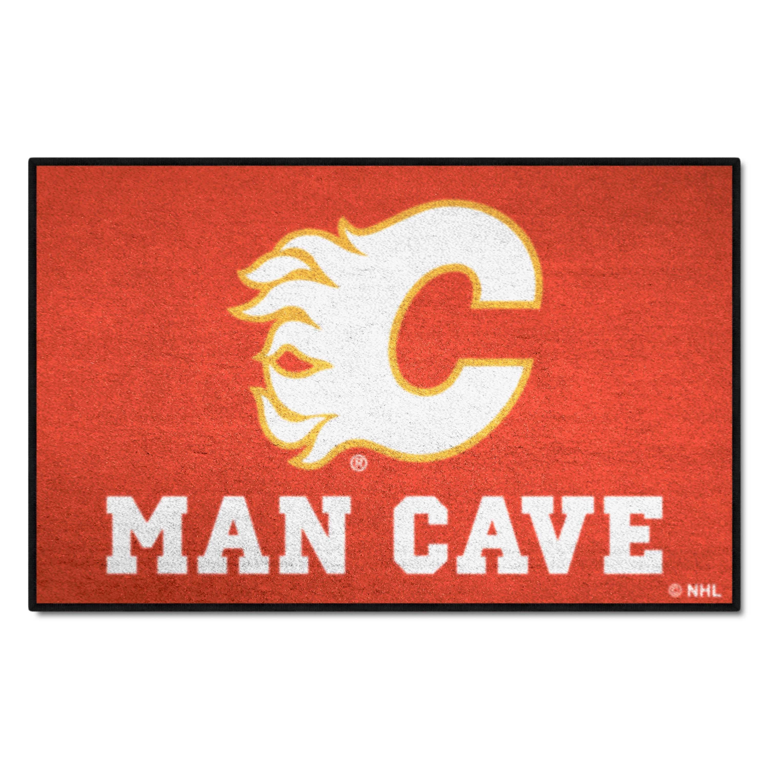 Calgary Flames Man Cave Starter Mat Accent Rug - 19in. x 30in. - Calgary Flames