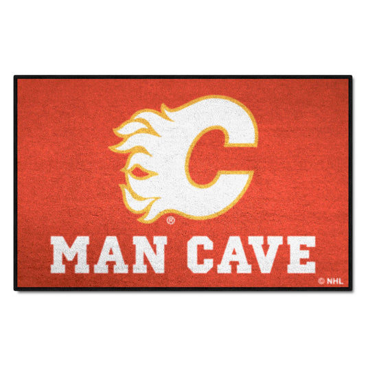 Calgary Flames Man Cave Starter Mat Accent Rug - 19in. x 30in. - Calgary Flames