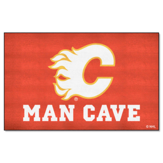 Calgary Flames Man Cave Ulti-Mat Rug - 5ft. x 8ft.