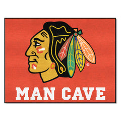 Chicago Blackhawks Man Cave All-Star Rug - 34 in. x 42.5 in. - Chicago Blackhawks