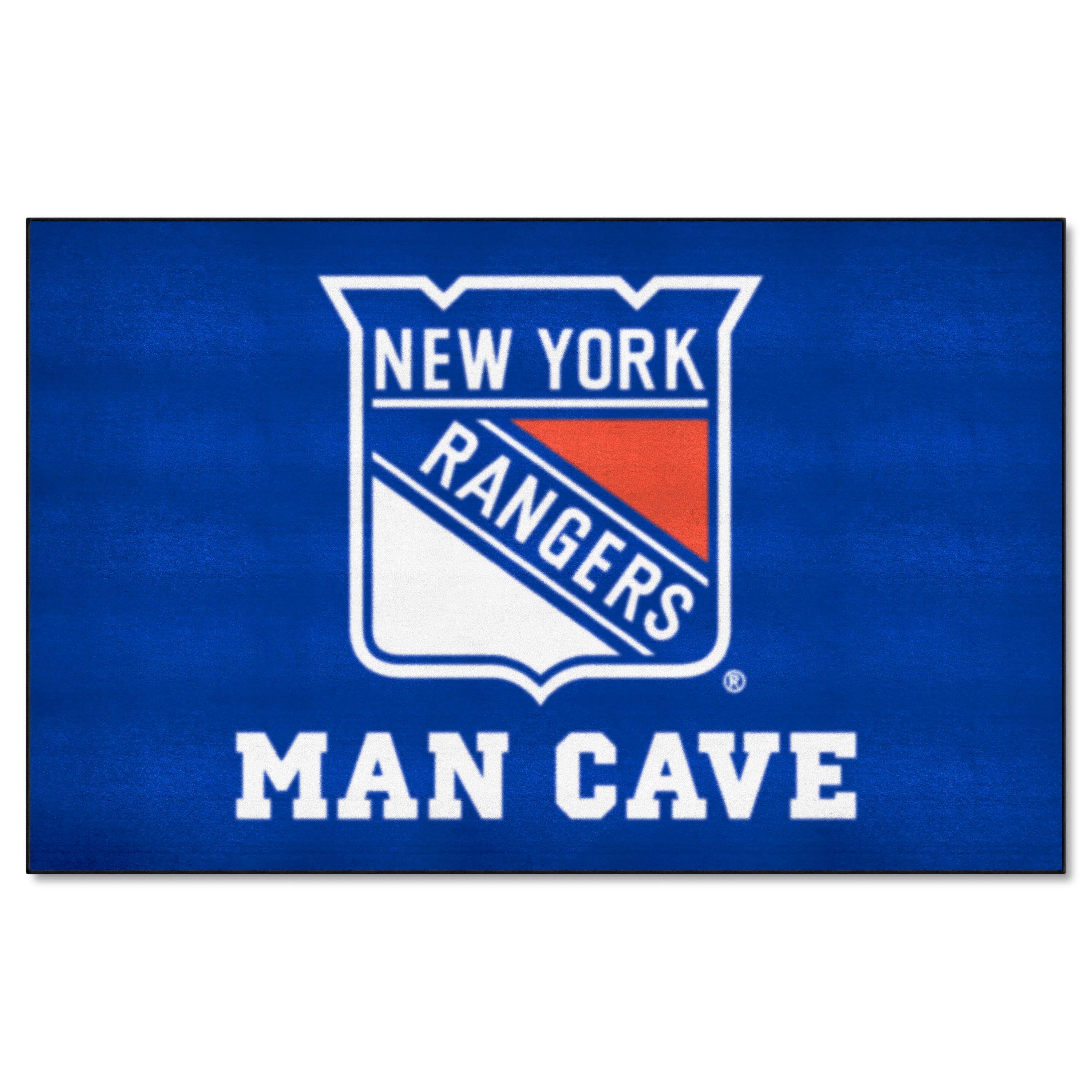 New York Rangers Man Cave Ulti-Mat Rug - 5ft. x 8ft. - New York Rangers