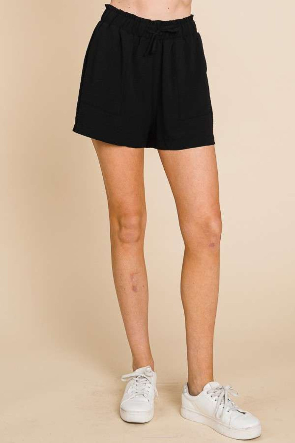 Culture Code High Waist Paper bag Shorts Trendsi