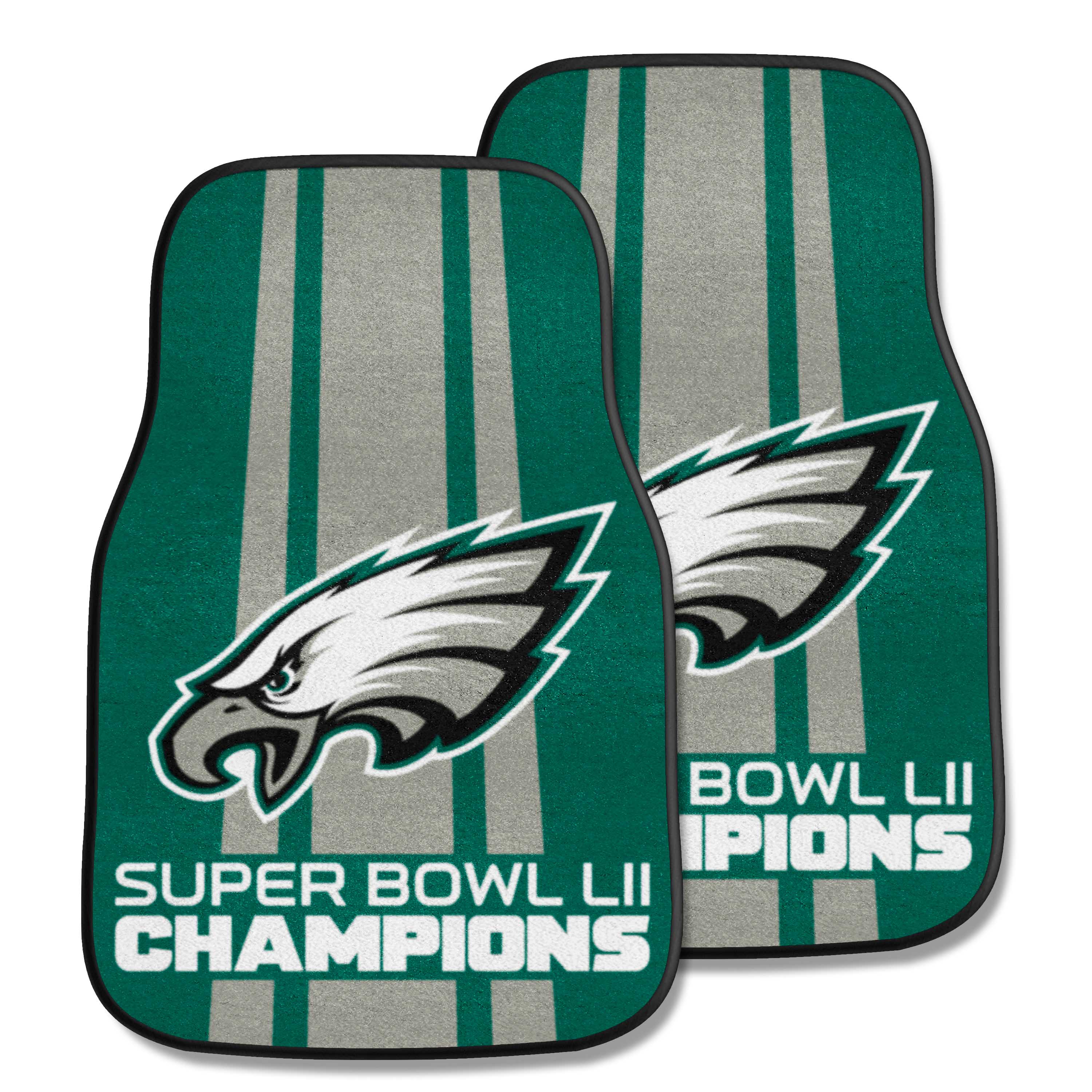 Philadelphia Eagles Front Carpet Car Mat Set - 2 Pieces, 2018 Super Bowl LII Champions