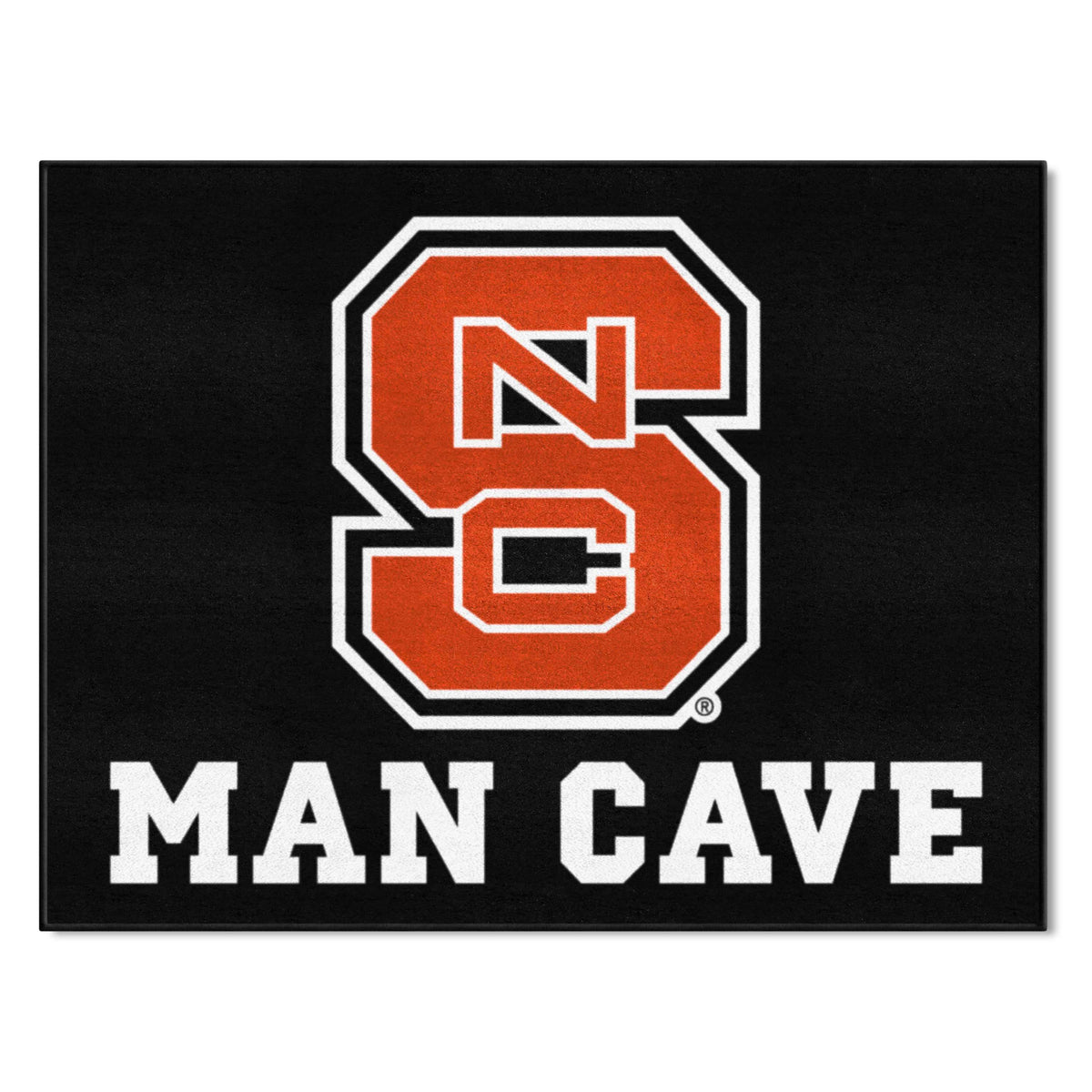 NC State Wolfpack Man Cave All-Star Rug - 34 in. x 42.5 in., NSC Logo