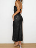 Sequin Cutout Tube Dress Trendsi