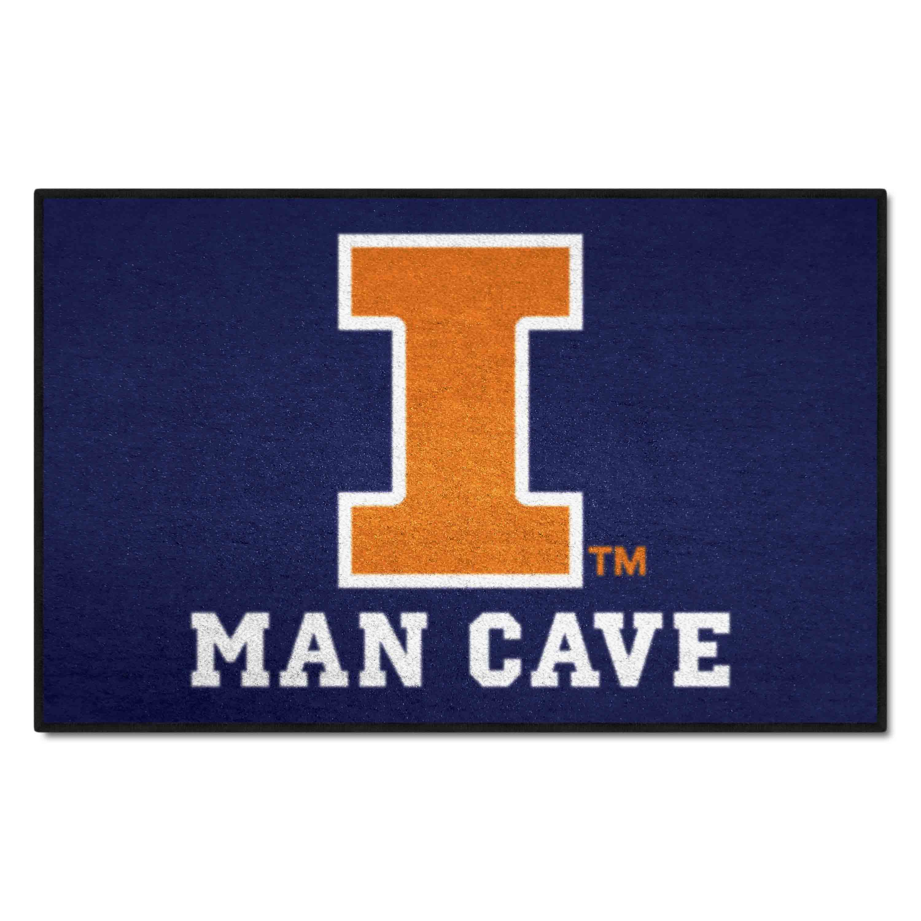 Illinois Illini Man Cave Starter Mat Accent Rug - 19in. x 30in.