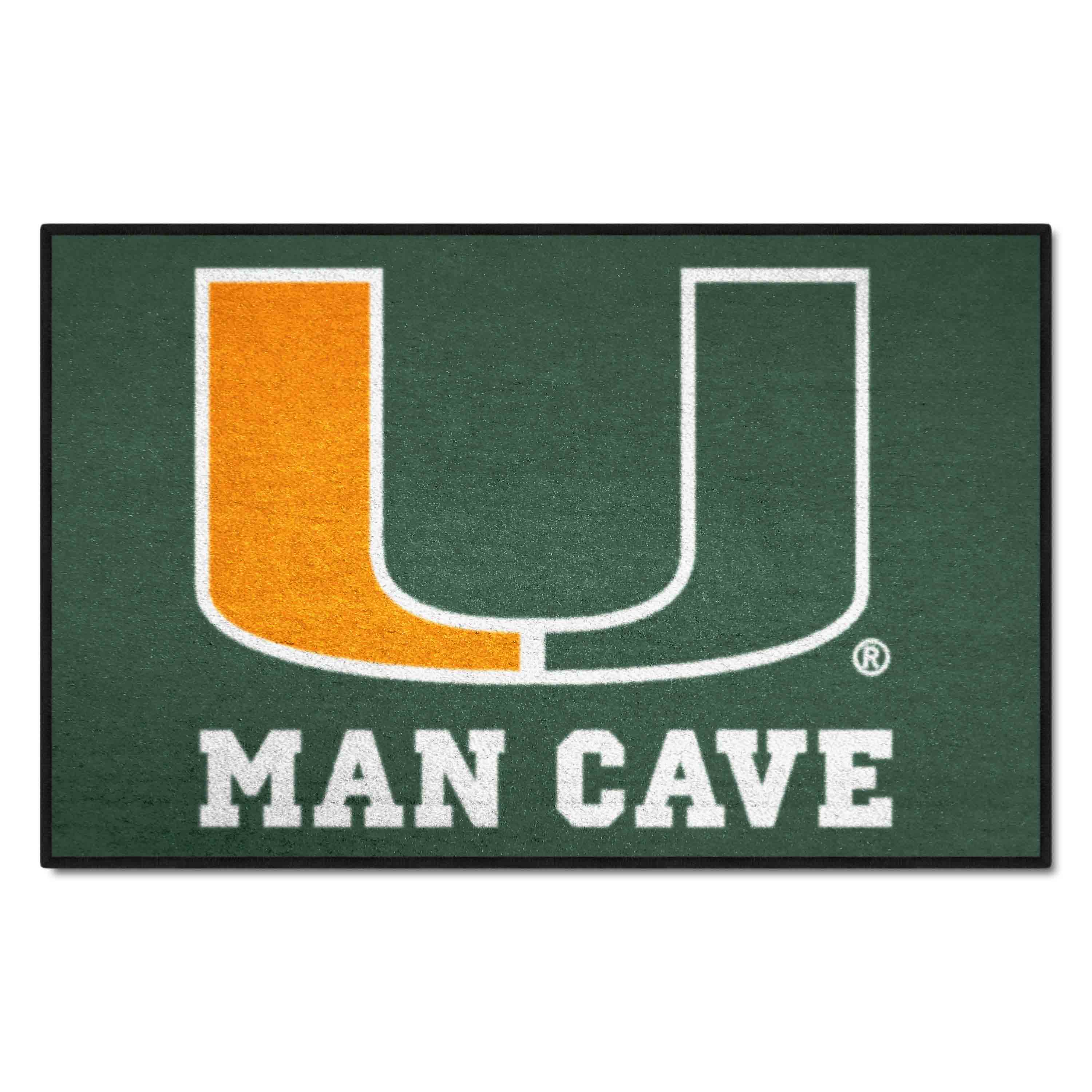 Miami Hurricanes Man Cave Starter Mat Accent Rug - 19in. x 30in.