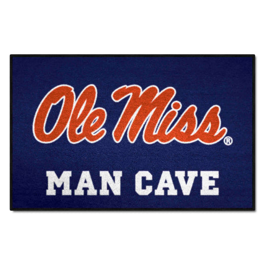 Ole Miss Rebels Man Cave Starter Mat Accent Rug - 19in. x 30in. - Ole Miss