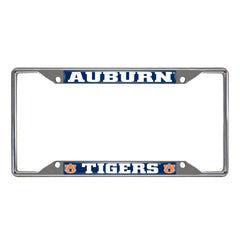 Auburn Tigers Chrome Metal License Plate Frame, 6.25in x 12.25in