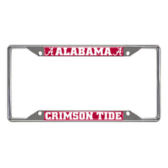 Alabama Crimson Tide Chrome Metal License Plate Frame, 6.25in x 12.25in