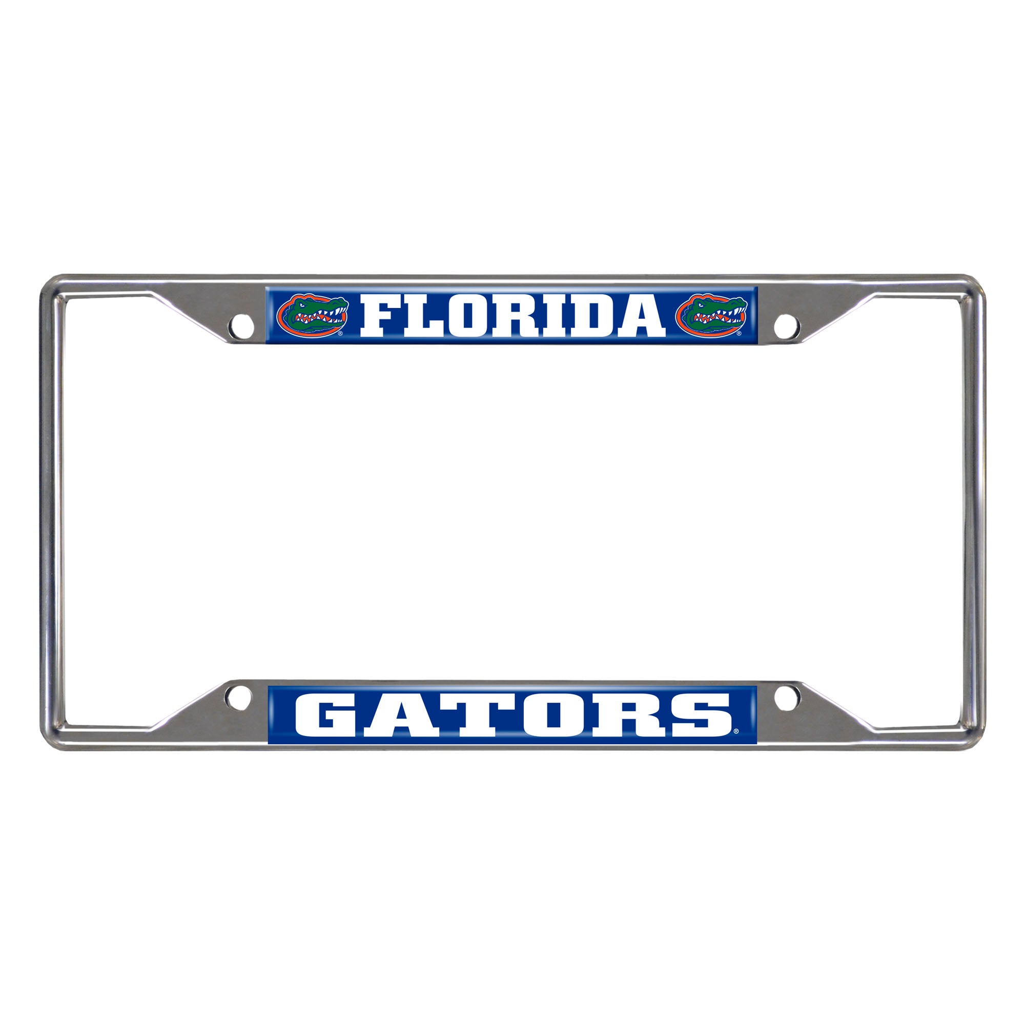 Florida Gators Chrome Metal License Plate Frame, 6.25in x 12.25in