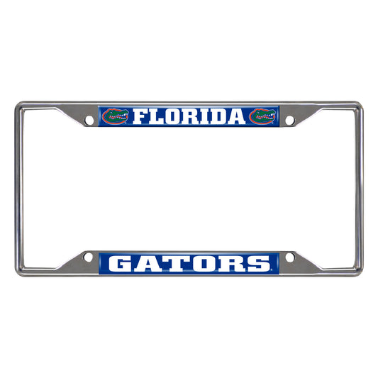 Florida Gators Chrome Metal License Plate Frame, 6.25in x 12.25in