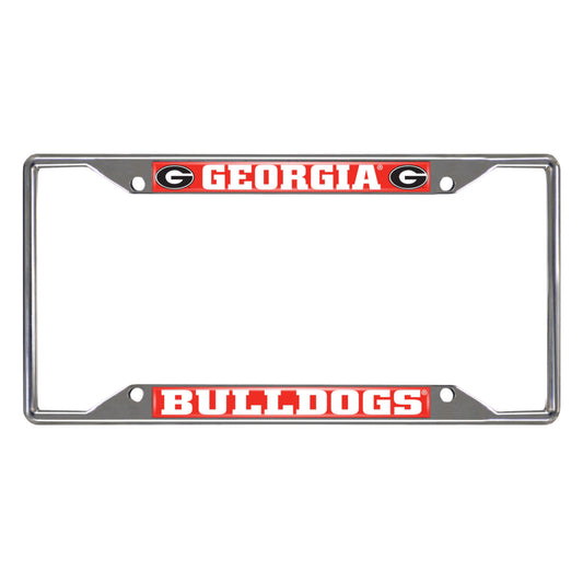 Georgia Bulldogs Chrome Metal License Plate Frame, 6.25in x 12.25in