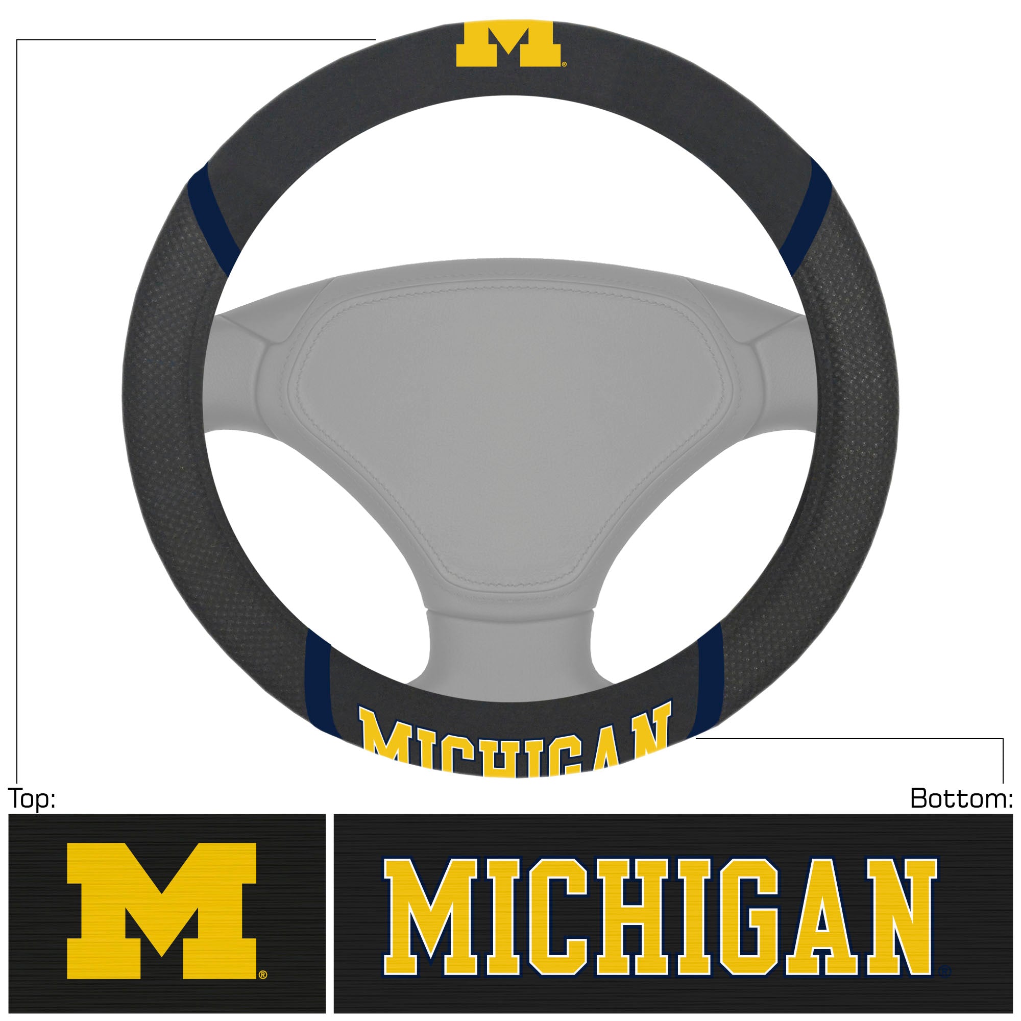 Michigan Wolverines Embroidered Steering Wheel Cover