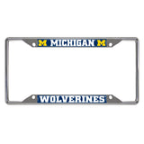 Michigan Wolverines Chrome Metal License Plate Frame, 6.25in x 12.25in